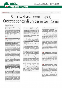 Bernava: basta norme spot, Crocetta concordi un piano con Roma 