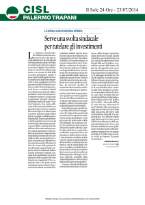 Serve una svolta sindacale per tutelare gli investimenti